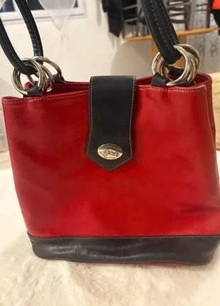 Sac en cuir Francine L rouge & noir made in France, brand: Francine, condition: Very good, €25.00, €26.95 includes Buyer Protection
