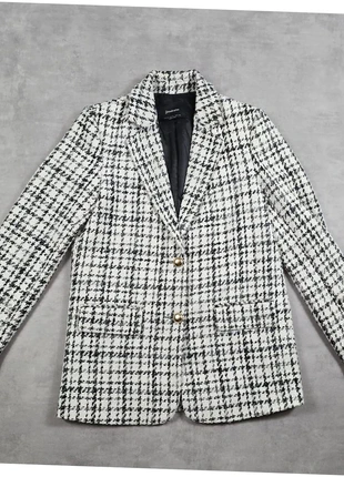 Manteau Blazer Stradivarius blanc et noir, Taille S, très bon état, marque: Stradivarius, état: Très bon état, taille: S / 36 / 8, 9,50 €, 10,68 € Protection acheteurs (Pro) incluse