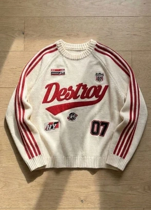 Pull creme & rouge Destroy 07 , varsity taille M, brand: rize, condizioni: Ottime, taglia: M, €69.00, €73.15 include la Protezione acquisti