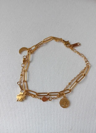 Bracelet double doré en acier inoxydable, marca: Boutique indépendante, estado: Nuevo sin etiquetas, 6,00 €, 7,00 € Protección al comprador incluida