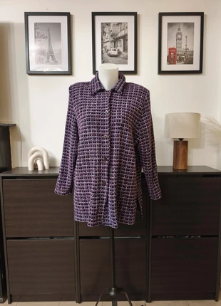 Veste élégante style tweed violet style parisien chic, marca: Week end à Paris, estado: Muito bom, tamanho: XL / 42 / 14, €14.00, €15.40 inclui Proteção do Comprador