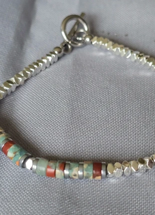 Bracelet hématite et jaspe, brand: Pierre, condition: Satisfactory, €3.00, €3.85 includes Buyer Protection