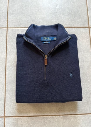 Pull Half zip 1/4 zip col camionneur Ralph Lauren | Taille L | Bleu marine | Logo brodé bleu, marke: Ralph Lauren, zustand: Sehr gut, größe: L, 50,00 €, 53,20 € inklusive Vinted-Käuferschutz