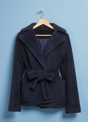 Samsøe & Samsøe – Premium & Elegant Navy Wool Cardigan with Adjustable Tie – M 💖, marque: Samsøe Samsøe, état: Très bon état, taille: M / 38 / 10, 44,90 €, 47,85 € Protection acheteurs incluse