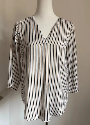Blouse femme 3/4 blanc noir beige stradivarius en très bon état taille 38/M, brand: Stradivarius, condition: Very good, size: M / 38 / 10, €8.00, €9.10 includes Buyer Protection