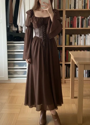 Robe longue marron avec corset intégré style médiévale vintage taille S, marca: Etheram, estado: Muito bom, tamanho: S / 36 / 8, €59.90, €63.60 inclui Proteção do Comprador