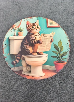 Plaque ronde aluminium chat humoristique, estado: Nuevo con etiquetas, 9,00 €, 10,15 € Protección al comprador incluida