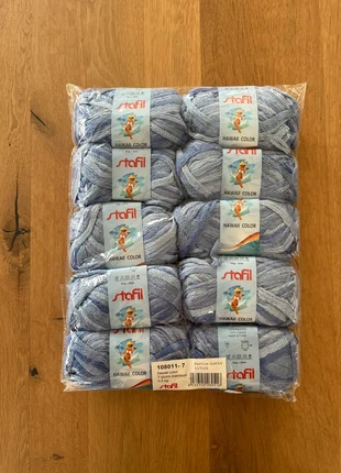 Lot 10 pelotes Stafil Hawaii Color 108011‑7 bleu azur, marque: Stafil, état: Neuf avec étiquette, 10,00 €, 11,20 € Protection acheteurs incluse