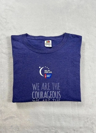 T-shirt manches courtes col rond imprimé Fruit of the Loom Cancer - Taille XL Homme - Violet & Blanc, brand: Fruit of the Loom, condition: Very good, size: XL, €4.00, €4.90 includes Buyer Protection