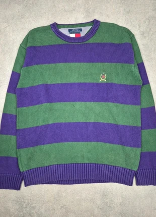 Pull Tommy Hilfiger vert et violet col rond - Taille L, marke: Tommy Hilfiger, zustand: Sehr gut, größe: L, 15,00 €, 16,45 € inklusive Vinted-Käuferschutz