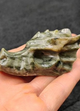 Nephrite Jade dragon head Green crystal Dragon, brand: Crystal, condition: Very good, £4.49, £5.41 includes Buyer Protection