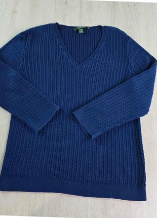 Pull Lauren Ralph Lauren Bleu Marine a Col V – Maille épaisse Femme (Taille M), brand: Lauren Ralph Lauren, condizioni: Ottime, taglia: M / IT 42 / EU 38, €16.00, €17.50 include la Protezione acquisti Pro