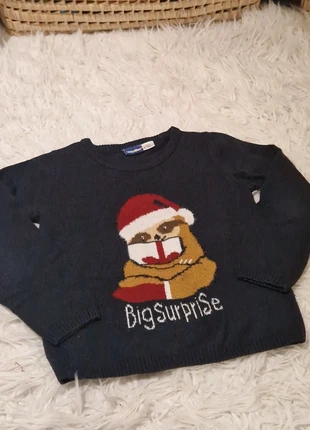 🎄 Pull de Noël bleu marine Ourson, marque: Lupilu, état: Très bon état, taille: 4 ans / 104 cm, 5,00 €, 5,95 € Protection acheteurs incluse