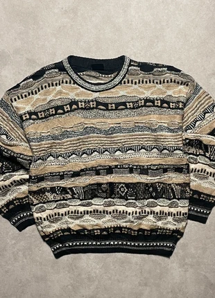 Vintage 3D coogi style wool mohair knit gold and black made in Italia maglificio florence L, brand: Vintage Dressing, condition: Very good, size: L, €40.00, €42.70 includes Buyer Protection