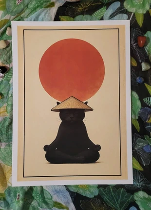 Poster A3 come NUOVO - Gatto yogi con sole - Illustrazione ZEN, brand: ZEN, condizioni: Nuovo senza cartellino, €6.75, €7.79 include la Protezione acquisti