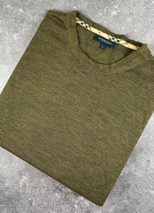 Pull Burberry London vert olive logo brodé - L homme - laine mérinos BBRL 13, merk: Burberry, staat: Veelgebruikt, maat: L, € 14,00, € 15,40 inclusief Kopersbescherming Pro