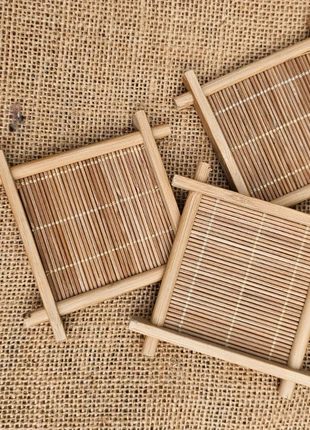 Dessous de verres en bois bambou japonais, marque: Japan Style, état: Neuf avec étiquette, 6,00 €, 7,00 € Protection acheteurs incluse