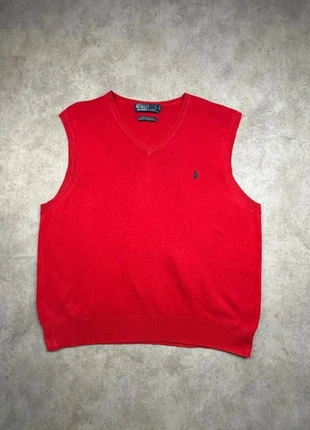 Pull sans manche Ralph Lauren rouge logo brodé marine - taille XL, brand: Ralph Lauren, condizioni: Ottime, taglia: XL, €29.90, €32.10 include la Protezione acquisti Pro