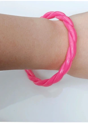 Bracelet jonc rétro vintage acrylique fuchsia tendance chic idée cadeau, marca: Tendance, estado: Muito bom, €2.80, €3.64 inclui Proteção do Comprador Pro