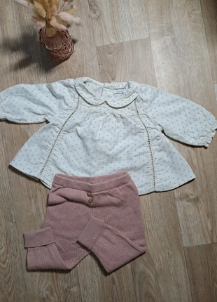 Ensemble 6 mois – Blouse épaisse Bout’chou + Legging côtelé rose Zara, brand: Zara, condition: Very good, size: 6-9 months / 68 cm, €12.00, €13.30 includes Buyer Protection