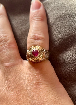 Bague ancienne en vermeil et pierre rubis, marca: Argent, estado: Muito bom, tamanho: 16,5 mm Ø / 12, €125.00, €131.95 inclui Proteção do Comprador Pro