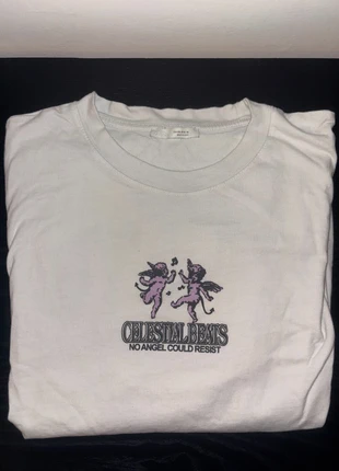 Tee-shirt blanc "Celestial Beats", brand: Zara, condizioni: Ottime, taglia: M, €5.00, €5.95 include la Protezione acquisti