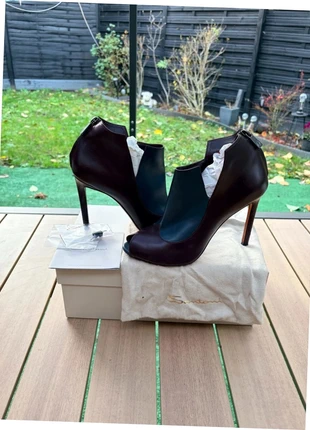 Bottines ouvertes Santoni – Cuir bordeaux, marque: Santoni, état: Très bon état, taille: 41, 80,00 €, 84,70 € Protection acheteurs incluse