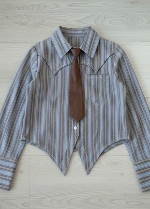 Chemise Bleu Gris Femme Vintage Bohème Gothique Sexy Chic - Taille S, brand: Vintage Dressing, condizioni: Ottime, taglia: S / IT 40 / EU 36, €41.99, €44.79 include la Protezione acquisti