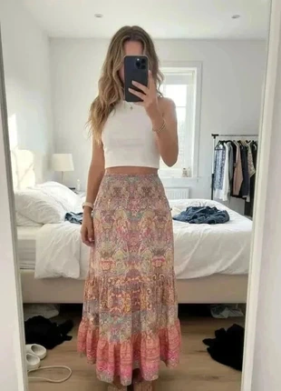 jupe longue bohème à imprimé paisley multicolore #103, merk: Couleurs Gipsy, staat: Heel goed, maat: M / 38 / 10, € 42,99, € 45,84 inclusief Kopersbescherming