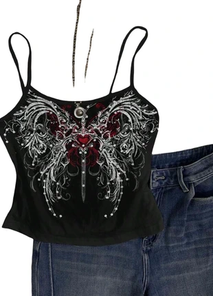 canotta nera y2k, marque: Top Vintage, état: Très bon état, taille: M / 38 / 10, 8,00 €, 9,10 € Protection acheteurs incluse