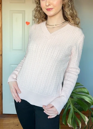 Pink V-neck sweater long sleeve vneck cotton winter autumn jumper, brand: Made In Italy, condition: Very good, size: S / 36 / 8, €7.50, €8.58 includes Buyer Protection