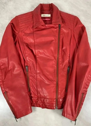 🔵Blouson en véritable cuir Naf Naf – Rouge intense chic et rock – Taille 36 femme, brand: Naf Naf, condition: Very good, size: S / 36 / 8, €49.00, €52.15 includes Buyer Protection Pro
