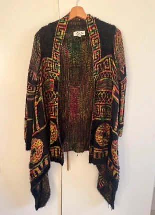 Boho Multicolour Waterfall Cardigan – Soft Knit – One Size/Relaxed Fit, marca: Vintage Dressing, estado: Muito bom, tamanho: Tamanho único, €7.00, €8.05 inclui Proteção do Comprador