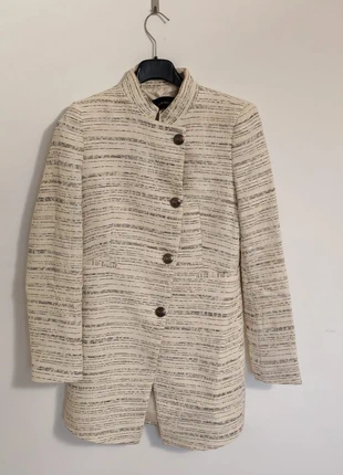 Cappotto Zara Donna - Bianco con Dettagli Grigi, Elegante/Sportivo, Tg. XS, Come Nuovo!, marke: Zara, zustand: Sehr gut, größe: XS / 34 / 6, 22,99 €, 24,84 € inklusive Vinted-Käuferschutz