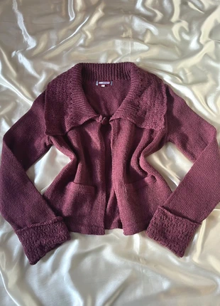 Cardigan fendu en maille couleur prune en mohair - Y2K knitted fairycore, marke: Top Vintage, zustand: Sehr gut, größe: L / 40 / 12, 23,00 €, 24,85 € beinhaltet Vinted-Käuferschutz Pro