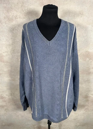Pull Hiver Ethnic Vintage 80s 90s y2k Dunes bleu gris clair jacquard ample taille XL, marke: Vintage Dressing, zustand: Sehr gut, größe: XL / 42 / 14, 16,00 €, 17,50 € beinhaltet Vinted-Käuferschutz Pro