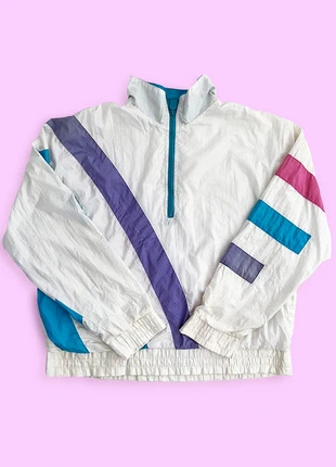 Veste vintage années 80/90 Otello Pelle bleu violet rose blanc – Taille L, marca: Vintage Dressing, estado: Bom, tamanho: L / 40 / 12, €25.00, €26.95 inclui Proteção do Comprador