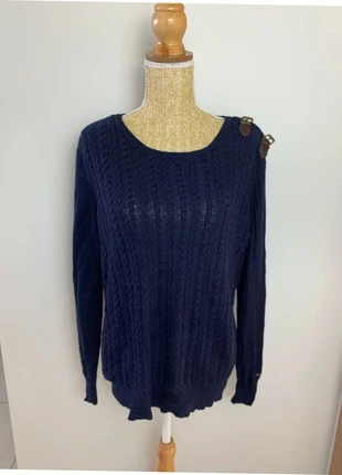 pull torsadé marine Tommy Hilfiger - taille XL femme, marque: Tommy Hilfiger, état: Très bon état, taille: XL / 42 / 14, 15,00 €, 16,45 € Protection acheteurs (Pro) incluse
