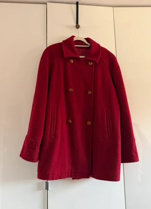 Vintage Y2K pure new wool red double breasted coat, brand: Definitions, condition: Very good, size: L / UK 16-18, £25.00, £26.95 includes Buyer Protection