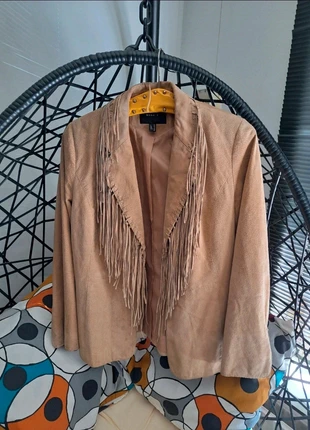 Vintage Fringe suede jacket size 40, merk: Vintage Dressing, staat: Heel goed, maat: L / 40 / 12, € 45,00, € 47,95 inclusief Kopersbescherming