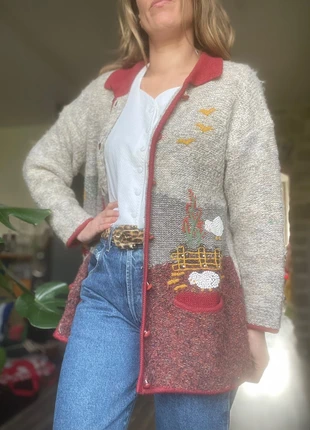 Cardigan autrichien vintage broderie naïve oversize, brand: Vintage Dressing, condition: Very good, size: M / 38 / 10, €20.00, €21.70 includes Buyer Protection Pro