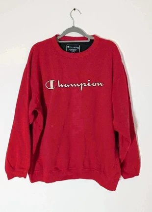 Sweat Champion vintage rouge, logo brodé taille L, brand: Champion, condition: Very good, size: L, €14.00, €15.40 includes Buyer Protection