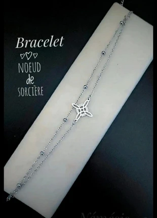 Bracelet Noeud de Sorcière - Double rang 🖤 Acier inoxydable, marque: OCCULT, état: Neuf sans étiquette, 12,00 €, 13,30 € Protection acheteurs incluse