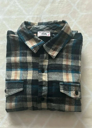 Chemise flanelle TechStyles homme M – carreaux bleu/beige 100% coton, marque: Techstyles, état: Très bon état, taille: M, 32,90 €, 35,25 € Protection acheteurs incluse