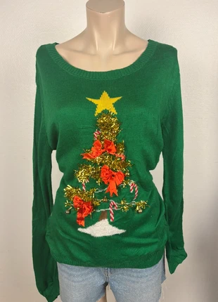 Green Christmas Tree Sweater with Tinsel Bows Candy Canes Ornaments Festive Knit – M Fit, marke: Noël, zustand: Sehr gut, größe: M / 38 / 10, 10,90 €, 12,15 € inklusive Vinted-Käuferschutz
