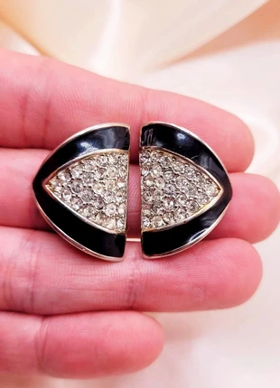 Boucles d'oreilles dorées strass Vintage 80s eighties strass rhinestone golden earrings, marque: Vintage Chic, état: Très bon état, 6,00 €, 7,00 € Protection acheteurs incluse