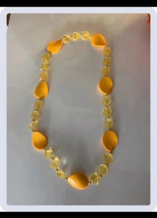 Collier vintage avec des perles jaunes et transparentes ., brand: FoRMES, condition: New without tags, €6.90, €7.95 includes Buyer Protection