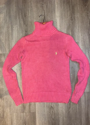 Polo Ralph Lauren cable knit turtleneck sweater. Pink. Small, brand: Ralph Lauren, condition: Good, size: S / UK 8-10, £27.00, £29.05 includes Buyer Protection