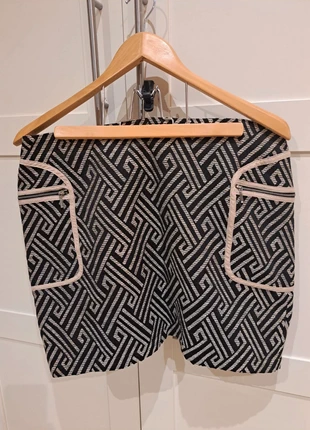 Geometric Pattern Mini Skirt with Zip Pockets, marque: American Retro, état: Neuf sans étiquette, taille: XXL / 44 / 16, 22,90 €, 24,75 € Protection acheteurs incluse