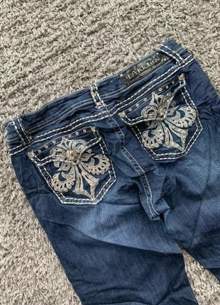 Jean La Idol Usa Broderie Bleu Y2K coupe évasé taille L flare - 2000s femme Style miss me B198, merk: L.a idol usa, staat: Heel goed, maat: L / 40 / 12, € 34,00, € 36,40 inclusief Kopersbescherming Pro